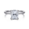 Anuk - 14K White Gold Elongated Cushion Diamond Engagement Ring - 0.06 ct