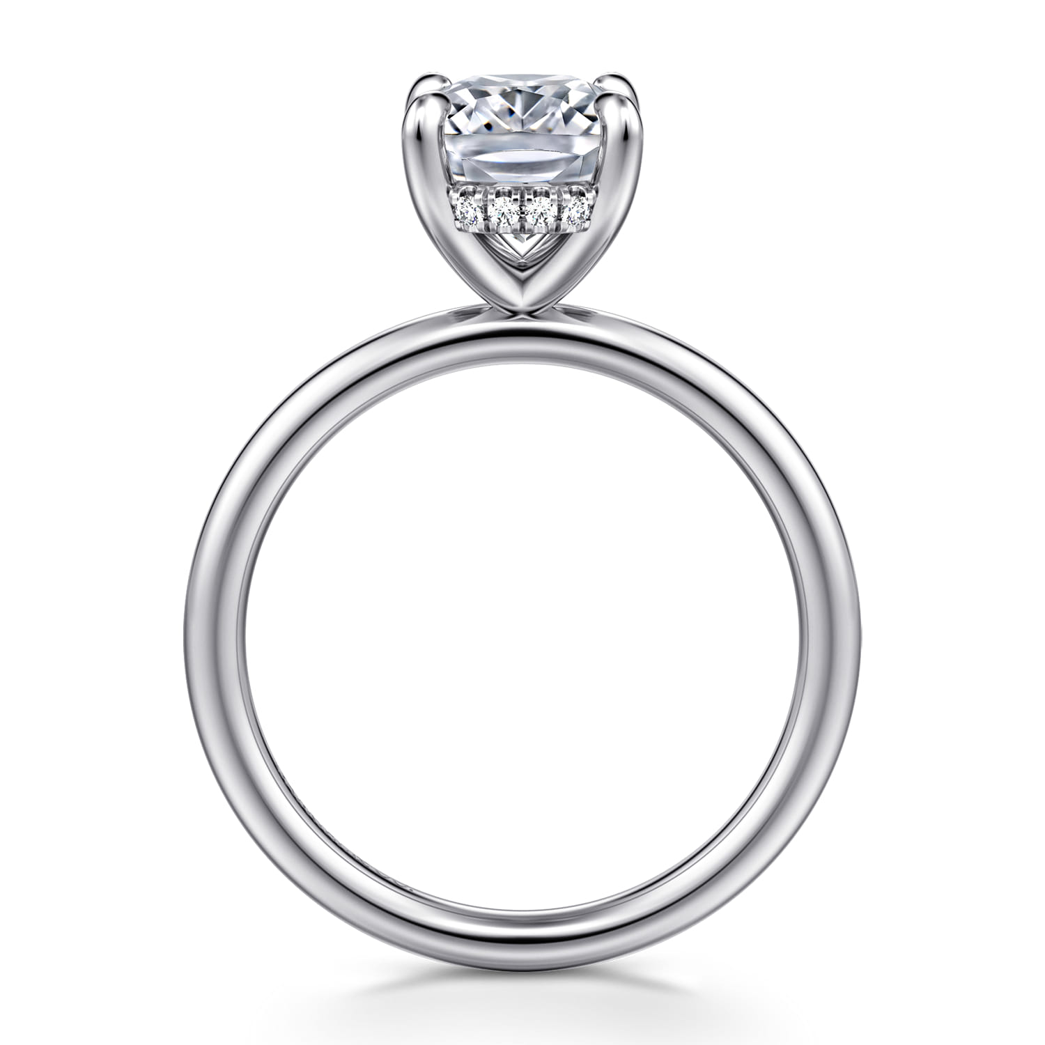 Anuk - 14K White Gold Elongated Cushion Diamond Engagement Ring - 0.06 ct - Shot 2