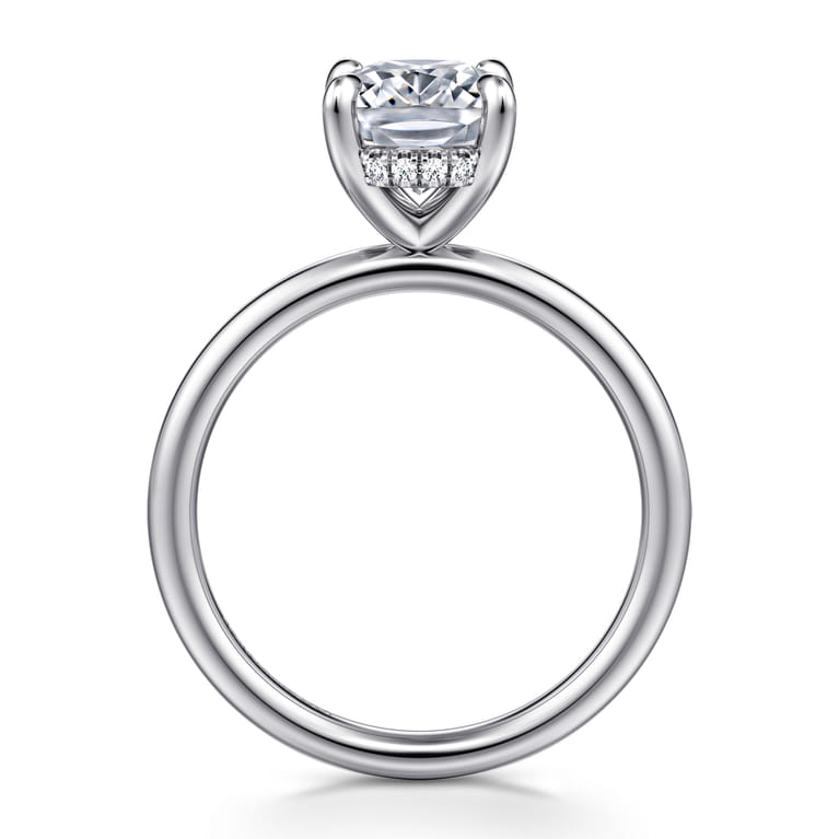 Anuk - 14K White Gold Elongated Cushion Diamond Engagement Ring - 0.06 ct - Shot 2