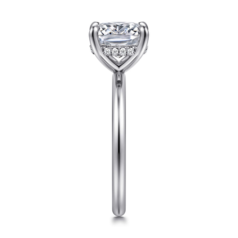 Anuk - 14K White Gold Elongated Cushion Diamond Engagement Ring - 0.06 ct - Shot 4