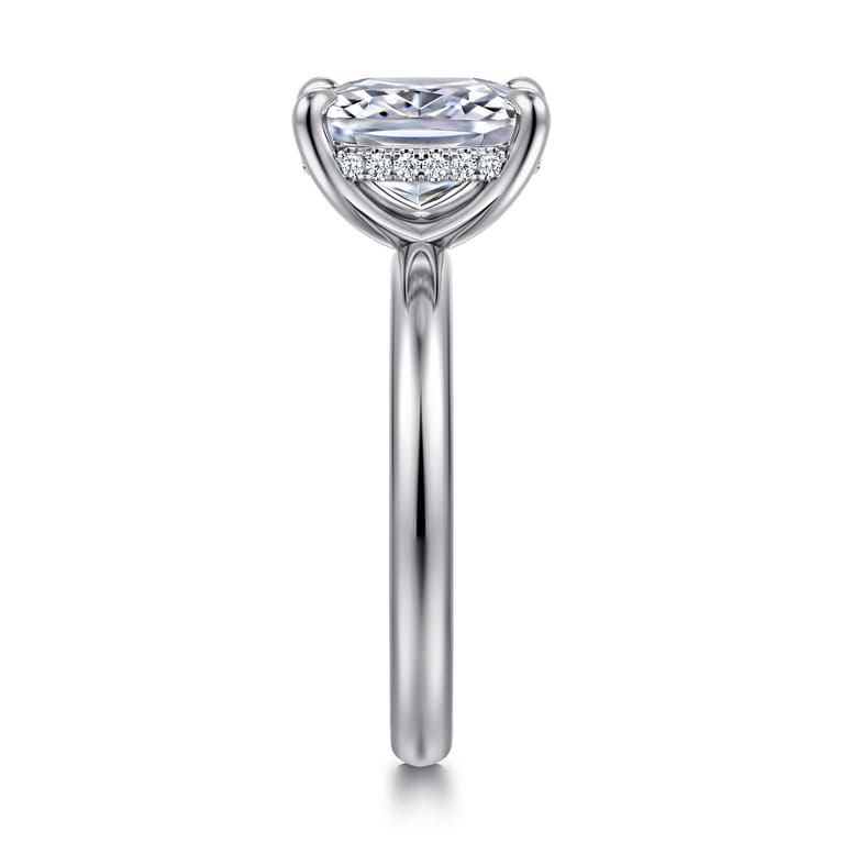 Peace - 14K White Gold Elongated Cushion Diamond Engagement Ring - 0.08 ct - Shot 4