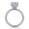 14K White Gold Elongated Cushion Diamond Engagement Ring - 0.08 ct