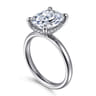 14K White Gold Elongated Cushion Diamond Engagement Ring - 0.08 ct
