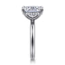 14K White Gold Elongated Cushion Diamond Engagement Ring - 0.08 ct