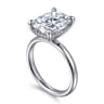 Peace - 14K White Gold Elongated Cushion Diamond Engagement Ring - 0.09 ct