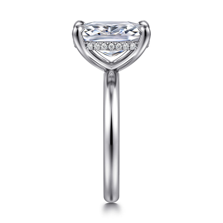 Peace - 14K White Gold Elongated Cushion Diamond Engagement Ring - 0.09 ct - Shot 4