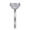 Peace - 14K White Gold Elongated Cushion Diamond Engagement Ring - 0.09 ct