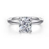 Peace - 14K White Gold Elongated Cushion Diamond Engagement Ring - 0.08 ct