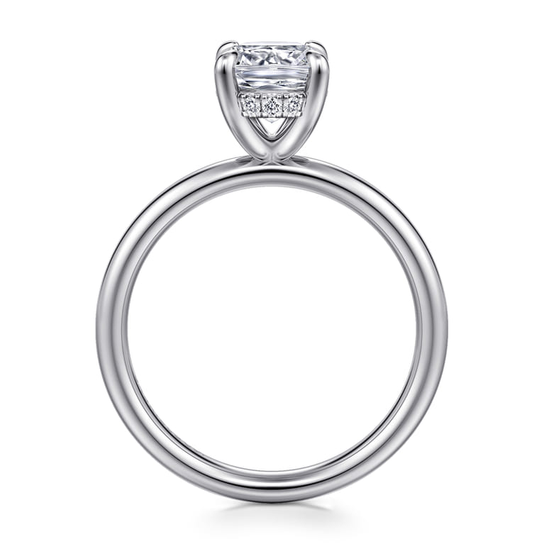 Peace - 14K White Gold Elongated Cushion Diamond Engagement Ring - 0.08 ct - Shot 2