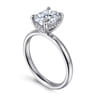 Peace - 14K White Gold Elongated Cushion Diamond Engagement Ring - 0.08 ct