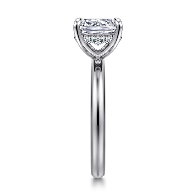 Peace - 14K White Gold Elongated Cushion Diamond Engagement Ring - 0.08 ct - Shot 4