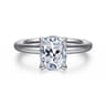 Lark - 14K White Gold Elongated Cushion Solitaire Engagement Ring