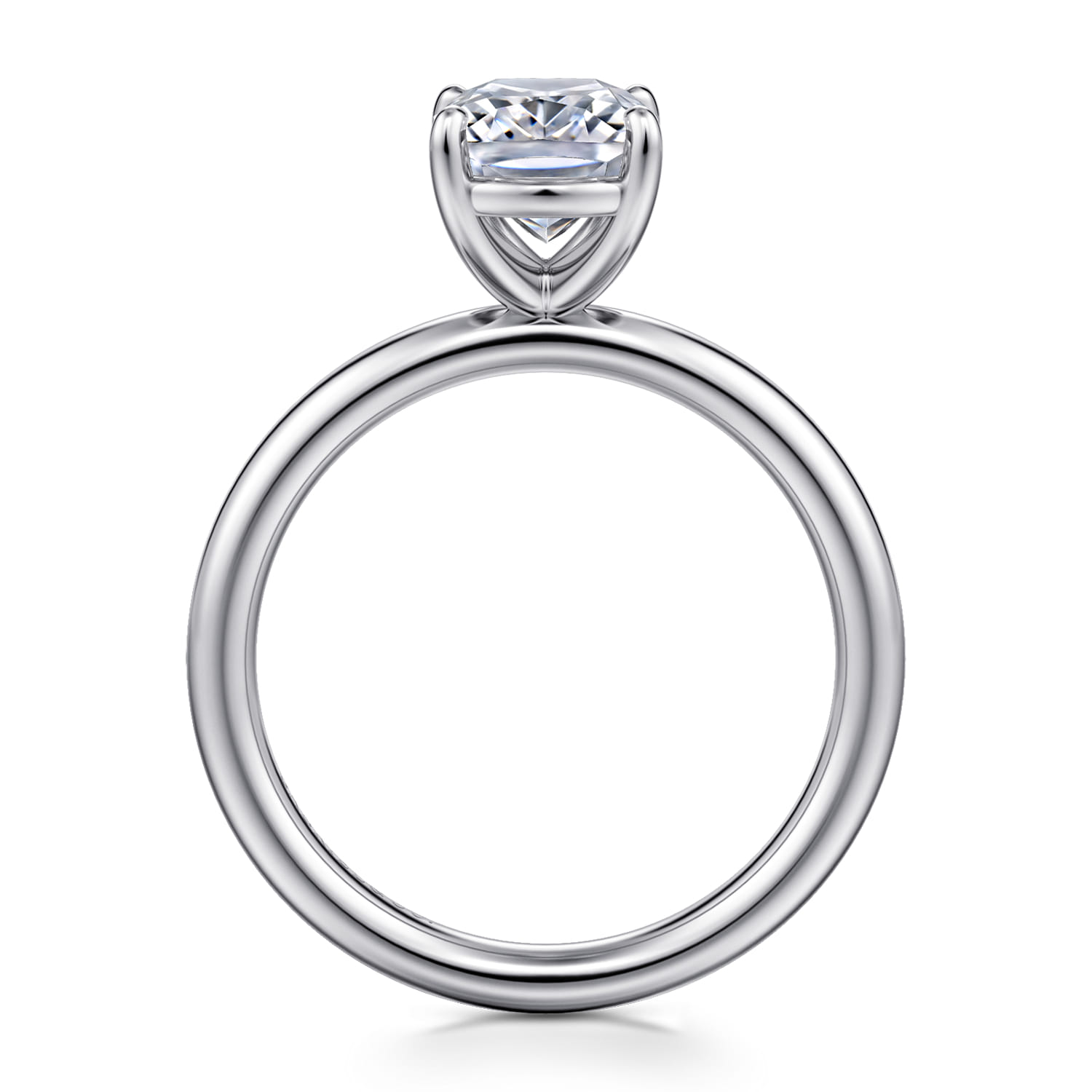 Lark - 14K White Gold Elongated Cushion Solitaire Engagement Ring - Shot 2