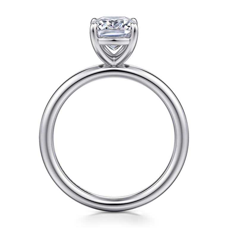 Lark - 14K White Gold Elongated Cushion Solitaire Engagement Ring - Shot 2