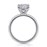 Evelina - 14K White Gold Elongated Cushion Solitaire Diamond Engagement Ring