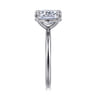 Evelina - 14K White Gold Elongated Cushion Solitaire Diamond Engagement Ring