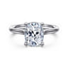 Bravo - 14K White Gold Elongated Cushion Solitaire Diamond Engagement Ring