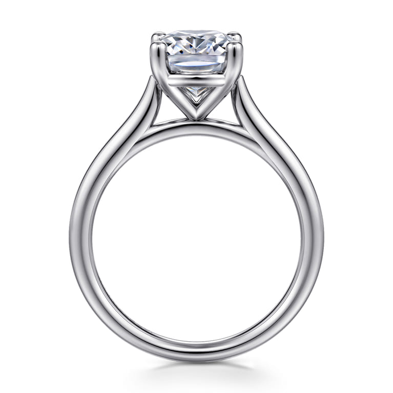 Bravo - 14K White Gold Elongated Cushion Solitaire Diamond Engagement Ring - Shot 2