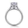 Bravo - 14K White Gold Elongated Cushion Solitaire Diamond Engagement Ring