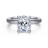 Unite - 14K White Gold Elongated Cushion Solitaire Diamond Engagement Ring