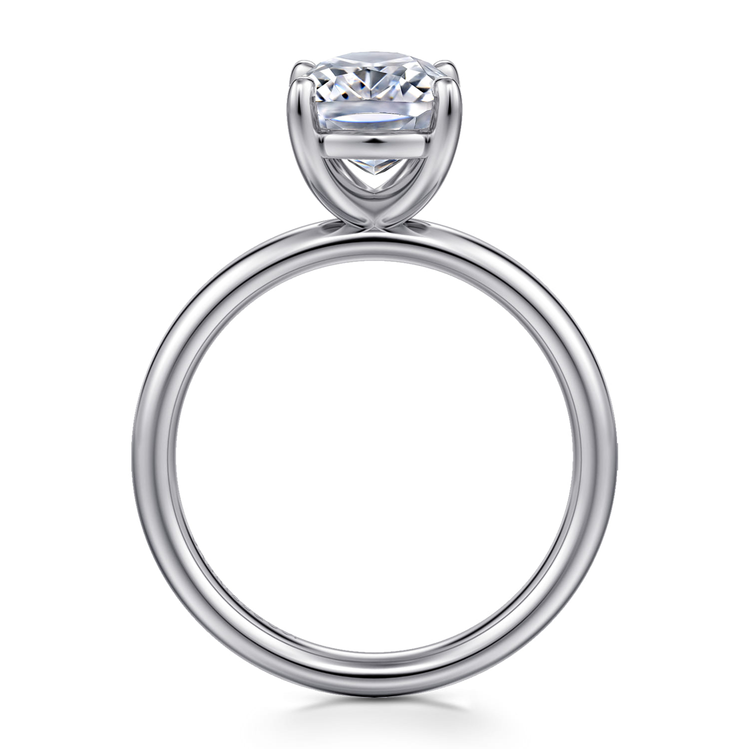 Unite - 14K White Gold Elongated Cushion Solitaire Diamond Engagement Ring - Shot 2