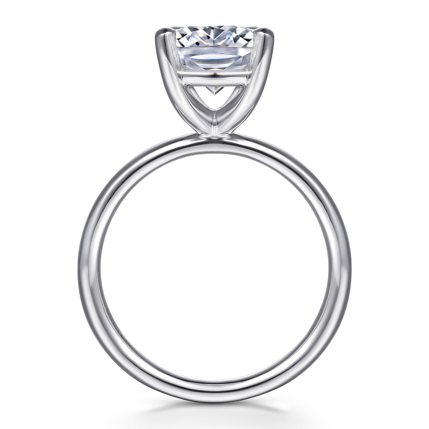 Unite - 14K White Gold Elongated Cushion Solitaire Diamond Engagement Ring - Shot 2