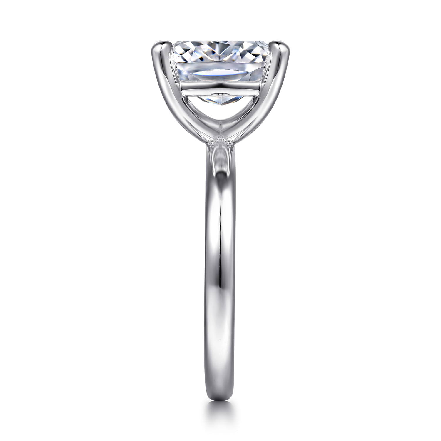 Unite - 14K White Gold Elongated Cushion Solitaire Diamond Engagement Ring - Shot 4
