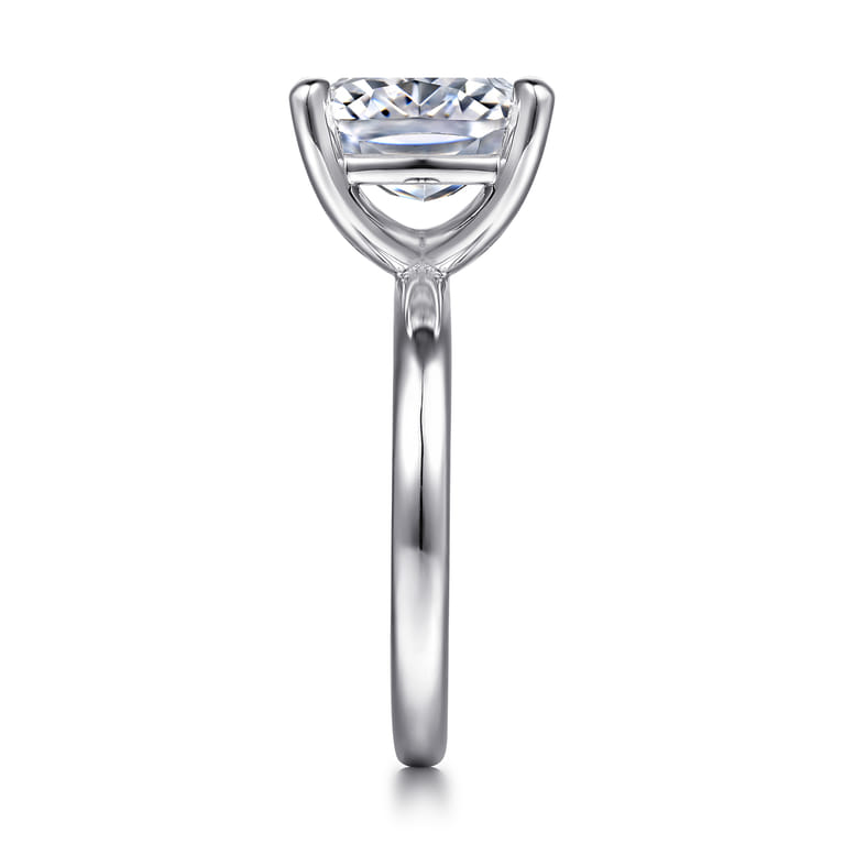 Unite - 14K White Gold Elongated Cushion Solitaire Diamond Engagement Ring - Shot 4