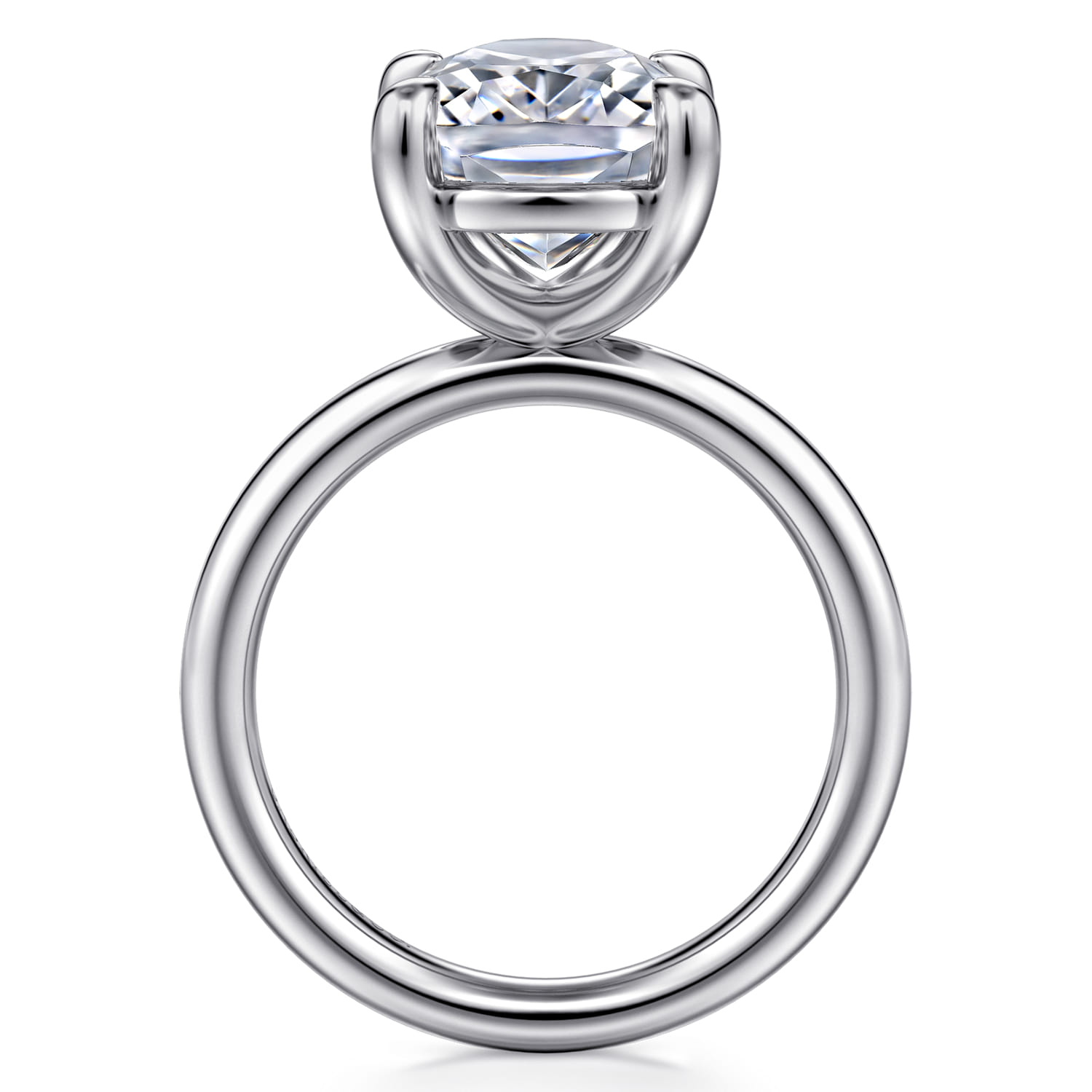 Unite - 14K White Gold Elongated Cushion Solitaire Diamond Engagement Ring - Shot 2