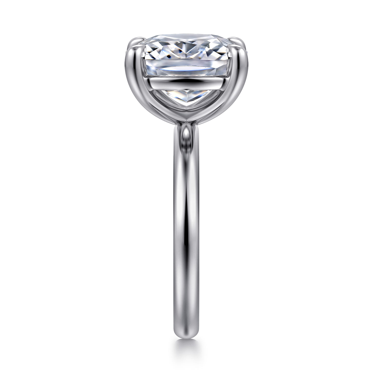 Unite - 14K White Gold Elongated Cushion Solitaire Diamond Engagement Ring - Shot 4