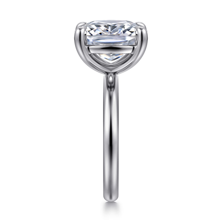 Unite - 14K White Gold Elongated Cushion Solitaire Diamond Engagement Ring - Shot 4