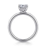 Elia - 14K White Gold Solitaire Emerald Cut Diamond Engagement Ring - 0.05 ct
