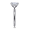Elia - 14K White Gold Solitaire Emerald Cut Diamond Engagement Ring - 0.05 ct