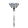 Cari - 14K White Gold Emerald Cut Diamond Engagement Ring - 0.09 ct