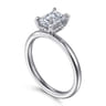 Cari - 14K White Gold Emerald Cut Diamond Engagement Ring - 0.05 ct