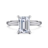 Cari - 14K White Gold Emerald Cut Diamond Engagement Ring - 0.07 ct