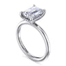 Cari - 14K White Gold Emerald Cut Diamond Engagement Ring - 0.07 ct