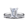 Cari - 14K White Gold Emerald Cut Diamond Engagement Ring - 0.07 ct