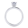 Ady - 14K White Gold Hidden Halo Emerald Cut Diamond Engagement Ring - 0.05 ct