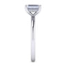 Ady - 14K White Gold Hidden Halo Emerald Cut Diamond Engagement Ring - 0.05 ct