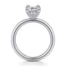 Daniele - 14K White Gold Emerald Cut Solitaire Diamond Engagement Ring - 0.14 ct