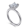 Daniele - 14K White Gold Emerald Cut Solitaire Diamond Engagement Ring - 0.14 ct