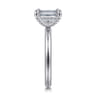 Daniele - 14K White Gold Emerald Cut Solitaire Diamond Engagement Ring - 0.14 ct