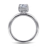 Catallina - 14K White Gold Bezel Prong Emerald Cut Diamond Engagement Ring - 0.17 ct