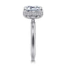 Catallina - 14K White Gold Bezel Prong Emerald Cut Diamond Engagement Ring - 0.18 ct