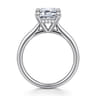 Aure - 14K White Gold Emerald Cut Solitaire Diamond Engagement Ring - 0.08 ct