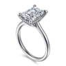 Aure - 14K White Gold Emerald Cut Solitaire Diamond Engagement Ring - 0.08 ct