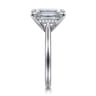 Aure - 14K White Gold Emerald Cut Solitaire Diamond Engagement Ring - 0.08 ct