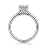 Aure - 14K White Gold Emerald Cut Solitaire Diamond Engagement Ring - 0.06 ct
