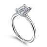 Aure - 14K White Gold Emerald Cut Solitaire Diamond Engagement Ring - 0.06 ct